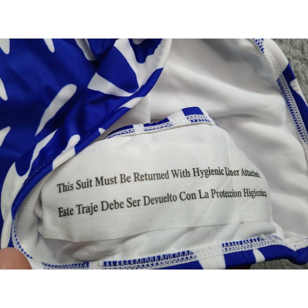 Kona Sol Swimsuit Womens 1X (17-18) Blue Bikini Padded Underwire High Waist NWT - Picture 11 of 14